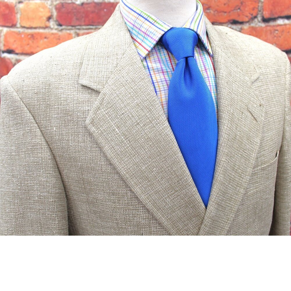 40 LONG- VTG LAZARUS 100% SILK SPORT COAT WHEAT